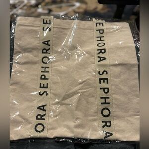 Sephora burlap tote bag